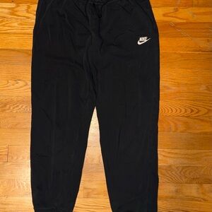 Nike Women's Black Joggers with White Logo